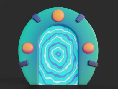 Cartoon Portal 6 Low-poly 3D model