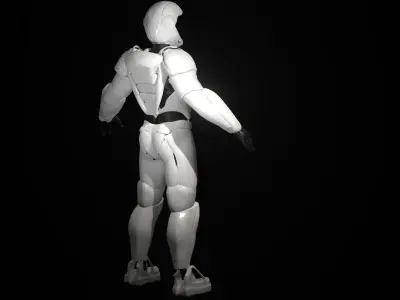 The Cyborg space suit Low-poly 3D model