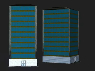 A building tall Low-poly 3D model