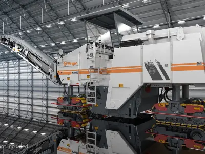 Wirtgen W2000 Asphalt Milling Machine Rigged 3D model