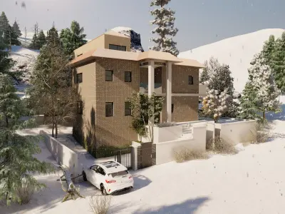 Snow Mountain House-Mansion 3D model
