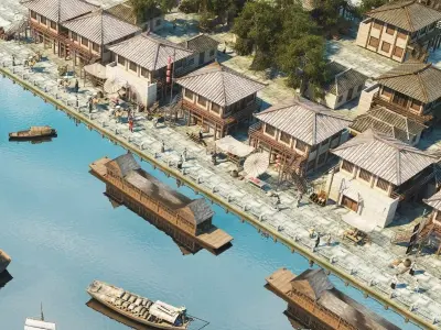 Water Town Riverside District - Aerial Exterior 3D model
