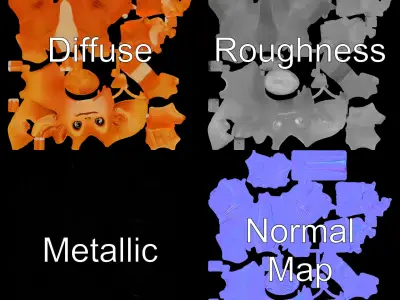 Cute Dragon Character Rigged and Animated with Textures Low-poly 3D model