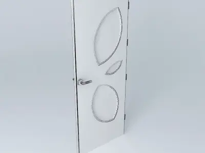 3D door, very detail with glass, lock and hinger. Free 3D model