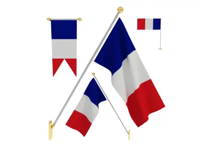 Flags of France 3D model