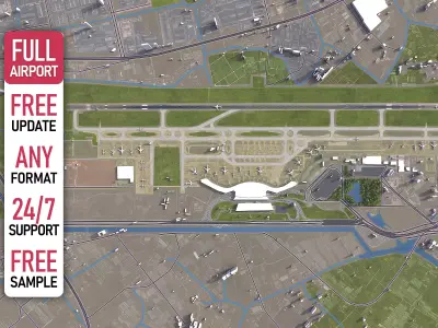 Ningbo - 3D Airport Model Low-poly 3D model