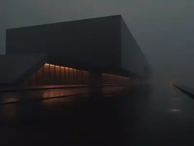 sci-fi building Low-poly 3D model