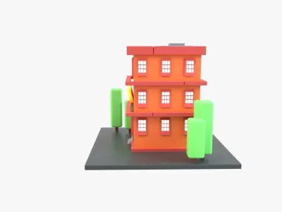 Library 3D Illustration 3D model