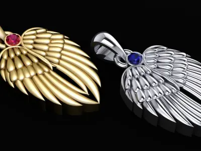 The Guardian Wing Pendant for men and women 3d print ready 3D print model purchase