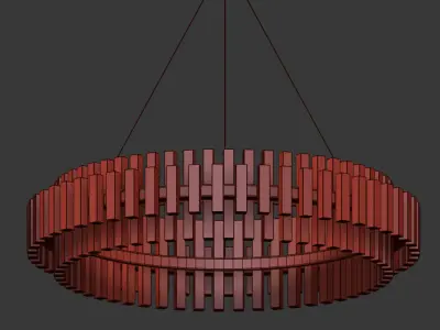 Phoebe 48 Round LED Crystal Chandelier Antique Brass 3D model