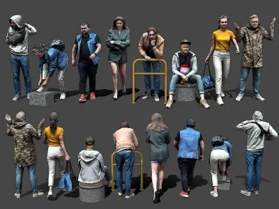 Stylized Lowpoly People Casual Pack Volume 9 Low-poly 3D model