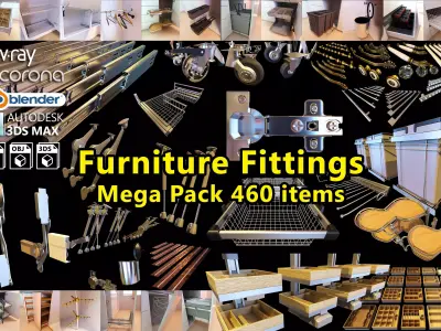 Furniture Fittings Mega Pack 460 items 3D model