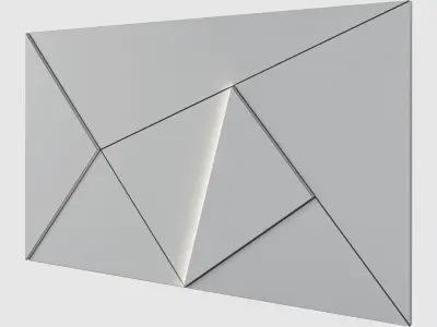 Concrete Wood Panel 3 3D model