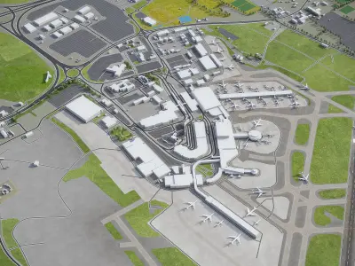 Dublin - Airport - DUB Low-poly 3D model