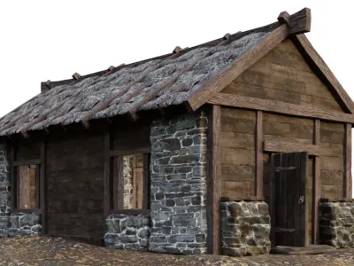 Medieval House 10 PBR 4K GameReady Low-poly 3D model