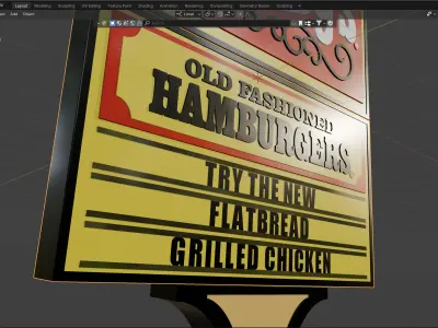 Wendys Sign 3D model