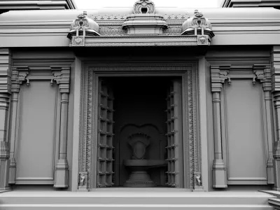 Lord Shiva temple interior  3D model