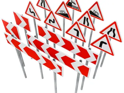 Warning signs set 1 3D model
