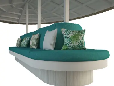 Gazebo With Bench Seat  3D model