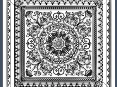 Decorative Ceiling Tile 3D model