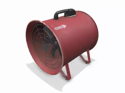 Industrial Axial Flow Fan Low-poly PBR Low-poly 3D model
