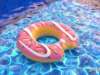 Inflatable Donut Low-poly 3D model
