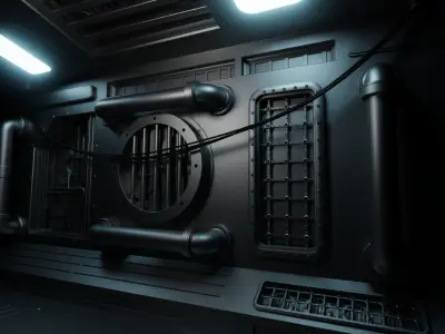 Sci-fi Corridor starter file Low-poly 3D model