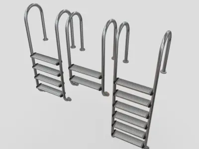 Pool Ladder Pack Low-poly 3D model