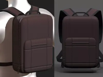 Backpack Camping Generic Color bag baggage pockets  Low-poly 3D model
