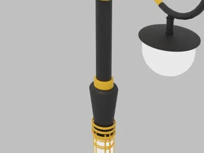 City Street Lamp low poly Low-poly 3D model