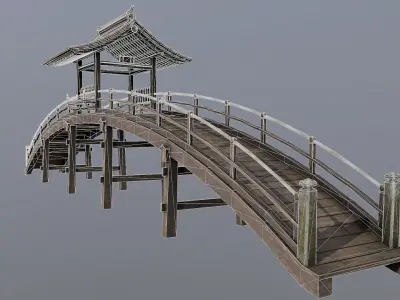 Rinzai Zen Bridge Low-poly 3D model
