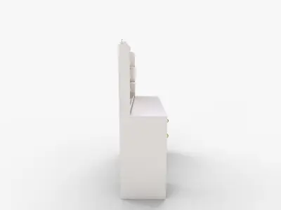 Makeup Vanity Desk With Mirror and Lights Models Settings 3D model