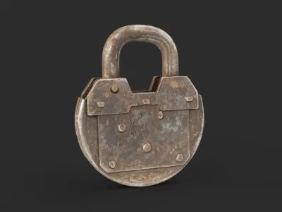 Old metal Lock Low-poly 3D model