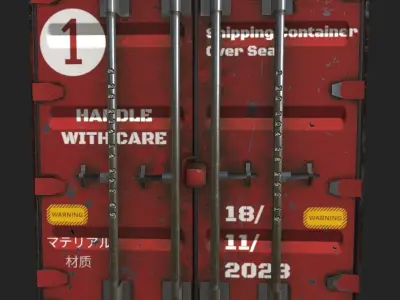 5 Shipping-Containers Free low-poly 3D model