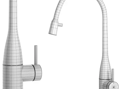 KWC EVE Lever mixer Pull out aerator covered 3D model