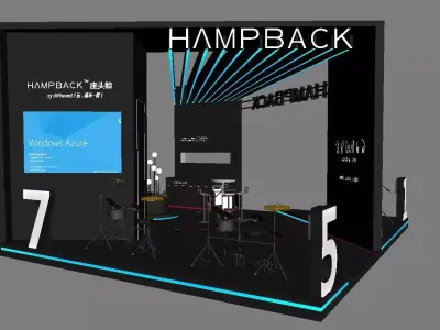 Creative technology line musical instrument booth 3D model