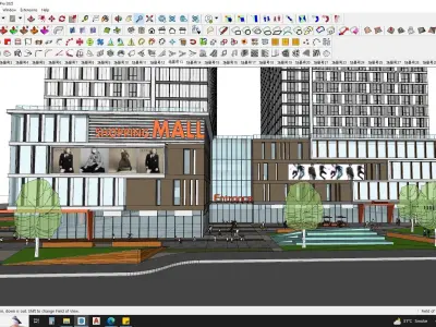 CITYSCAPE WITH BUILDINGS 3D MODEL 3D model