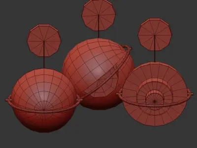 MULTI-LITE three circular pendant lights hanging 3D model