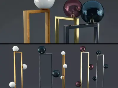 VeniceM mondrian glass floor lamp 3D model