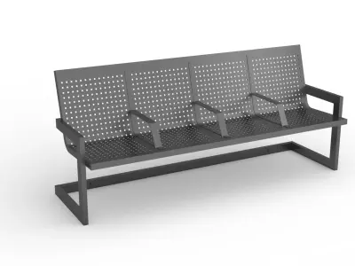 Station bench 3D model