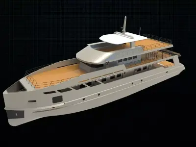 gold yacht 3D model