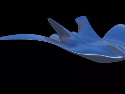 Sleek spaseship Low-poly 3D model