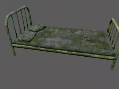 old bed Low-poly 3D model