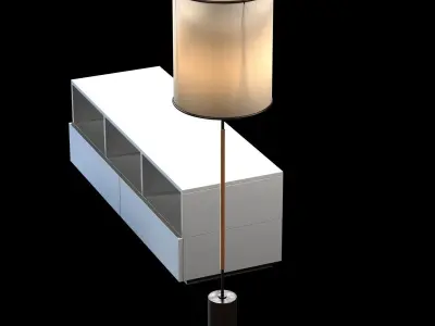 Stria 6-Drawer Dresser - Cerused White 3D model