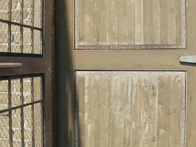 Wooden Door 1 Low-poly 3D model