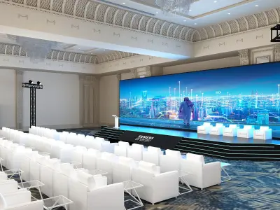 stage with hall  3D model purchase