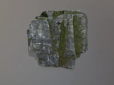 Rock Set with moss Low-poly 3D model purchase