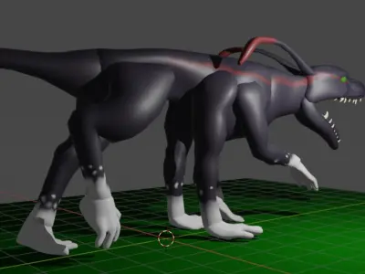 Baby Viperwolf  Low-poly 3D model