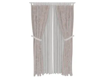 Minimalist Opaque Window Curtain Panel 3D model