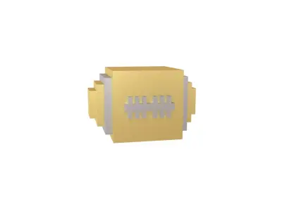 Voxel Rugby Ball v1 004 Low-poly 3D model